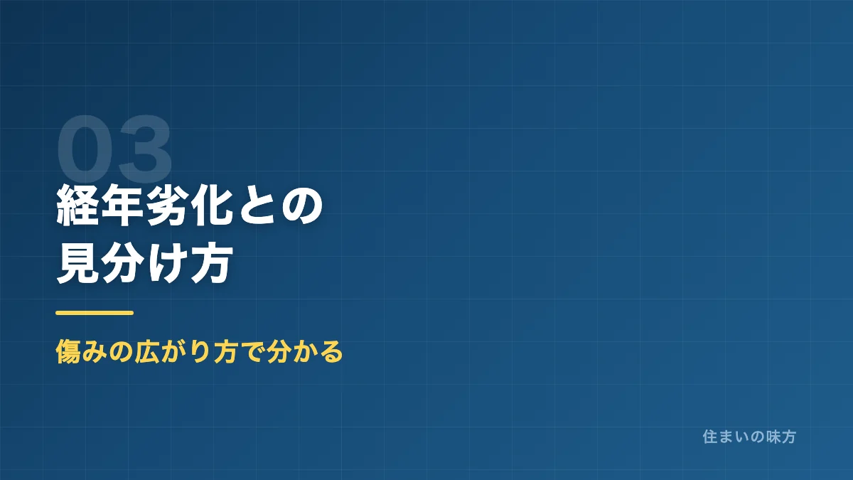 屋根の被害と経年劣化の見分け方を解説するセクション見出し画像