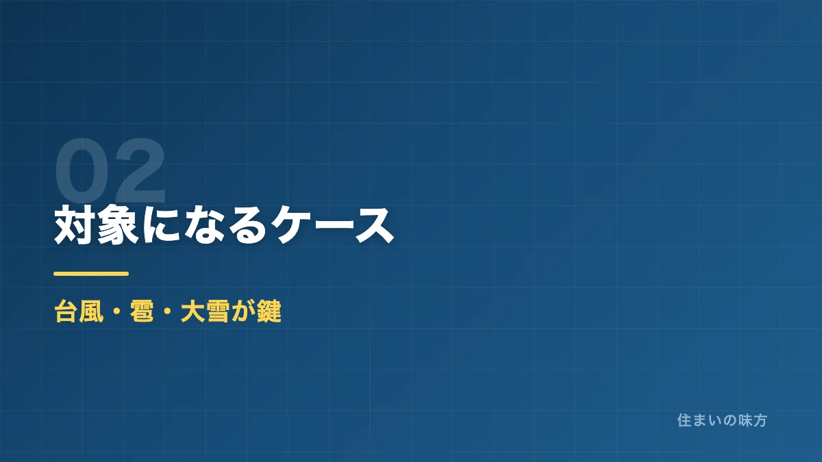 火災保険の対象になるケースを解説するセクション見出し画像