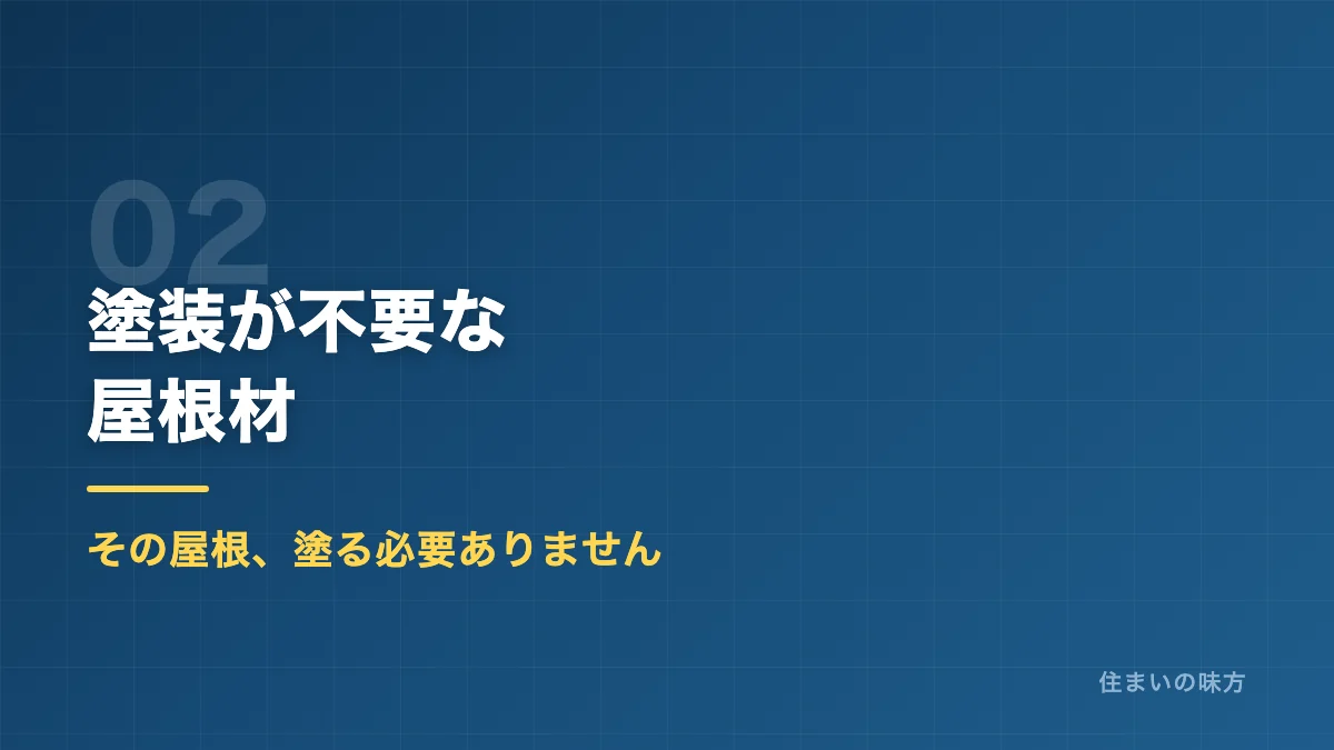 塗装が不要な屋根材について解説するセクション見出し画像